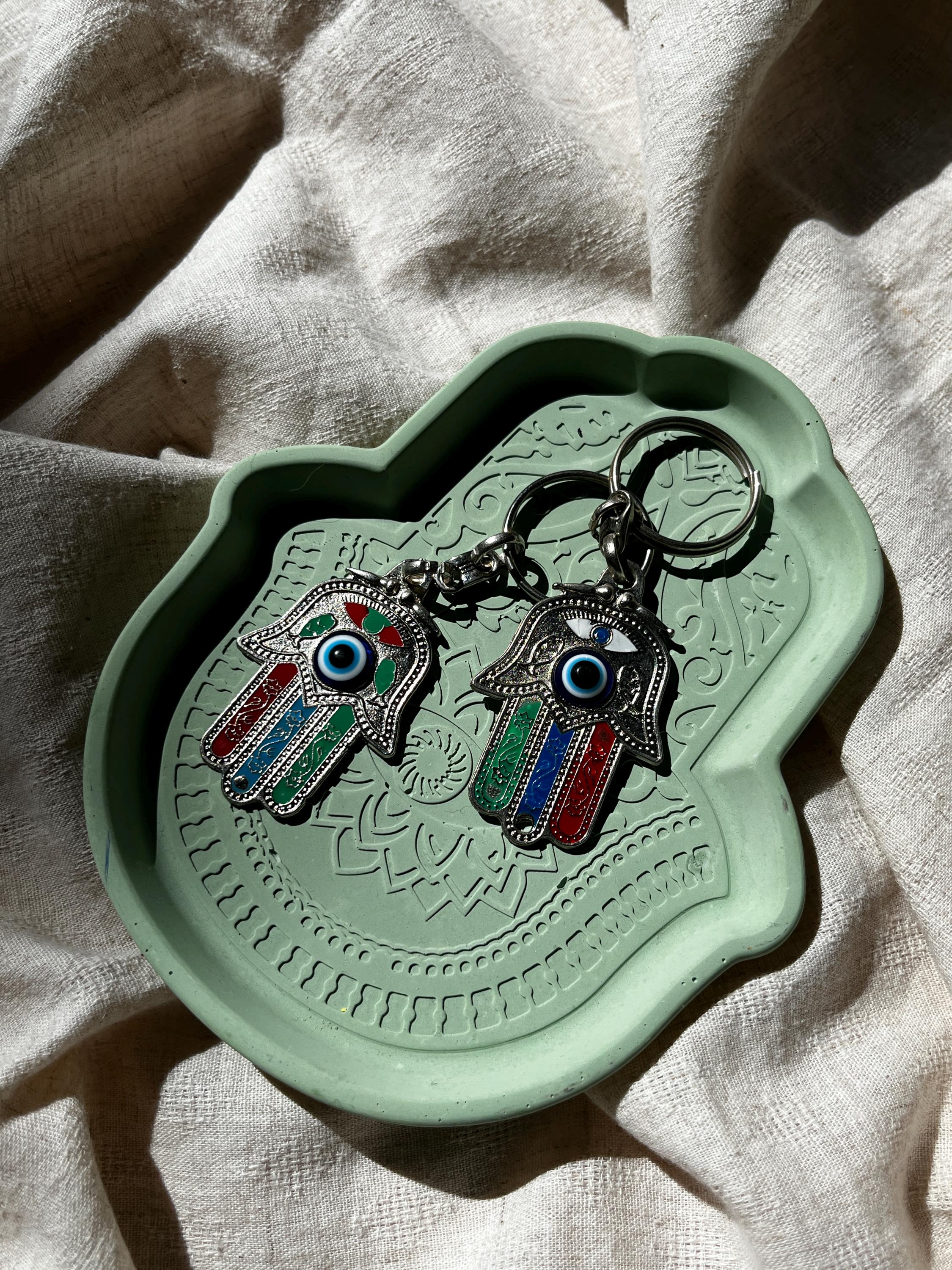 Porte-clés, bijou de sac cabochon loup bleu en acier Porte-clés, bijou de sac cabochon loup bleu en acier
