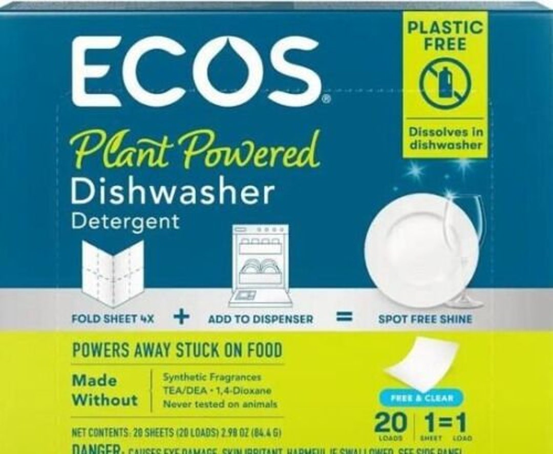 Organic Dish Washing Detergent Plant Based ECOS Sheets 2 Pack Etsy