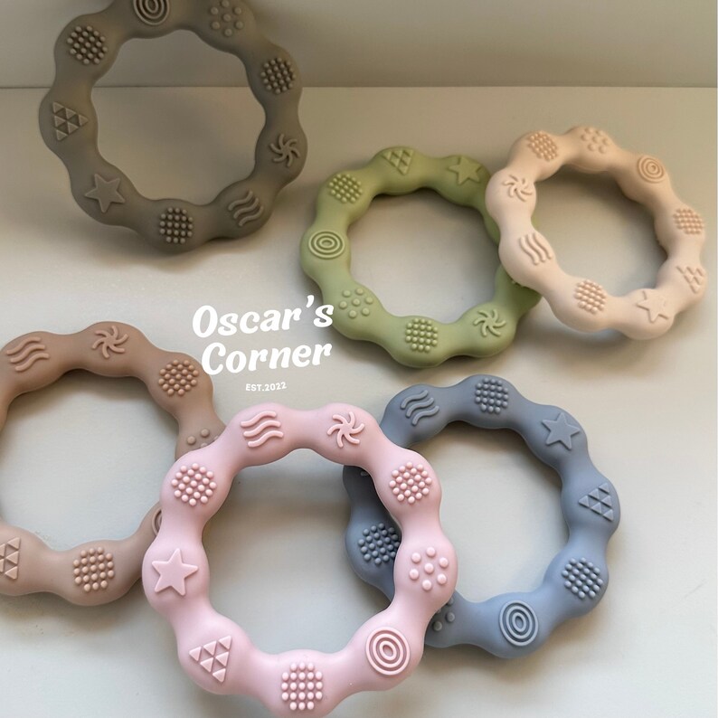 Baby Silicone Teether Toy Sensory Ring Teether BPA Free image 2