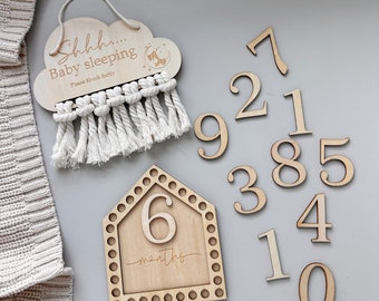 Wooden Baby Milestone Numbers | Baby Milestones | Baby Gift