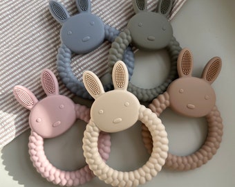 Baby Silicone Teether Toy | Bunny Teether | BPA Free | Cute Baby Teether