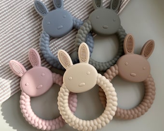 Bunny Silicone Baby Teether: BPA Free Teething Toy