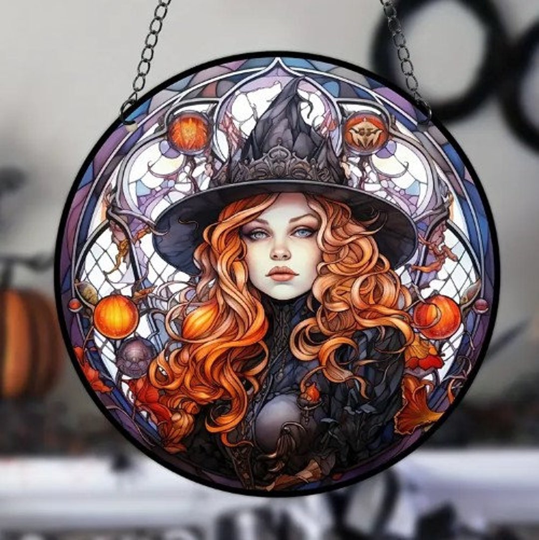 Halloween Witch Suncatcher Witch Witch Decor Goth Goth Etsy