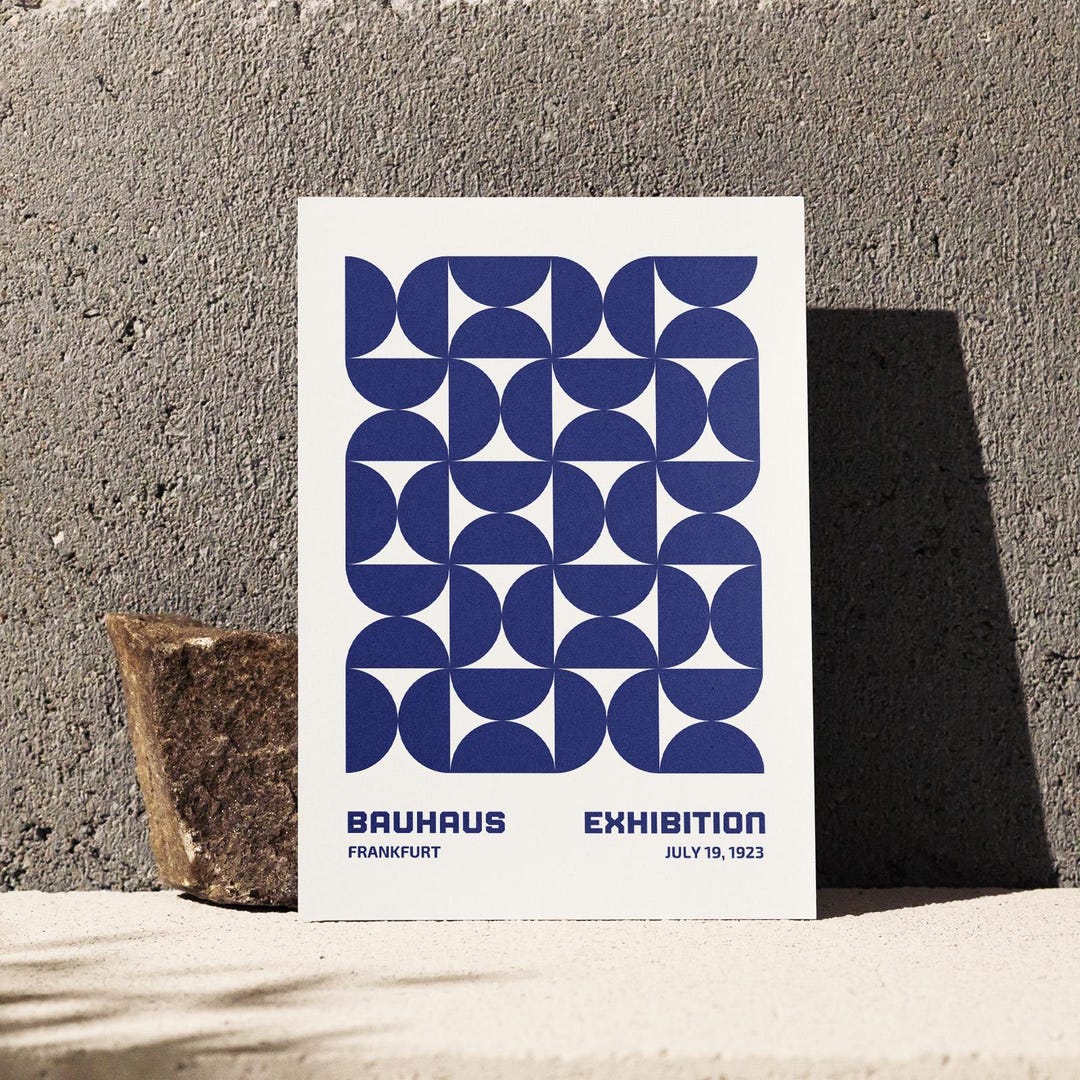 Bauhaus Poster – Minimalist Geometric Wall Art, Mid Century Modern ...