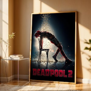 Deadpool 2, 2018, Movie Poster – Vintage Style Film Print, Minimalist Movie Wall Art, Cinematic Poster, Home Decor image 1