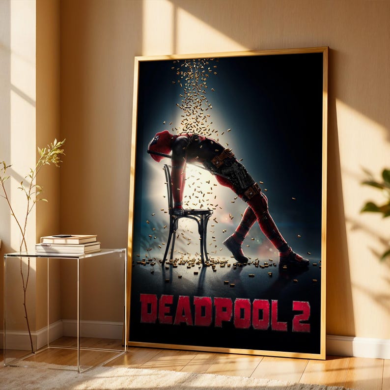 Deadpool 2, 2018, Movie Poster – Vintage Style Film Print, Minimalist Movie Wall Art, Cinematic Poster, Home Decor image 1
