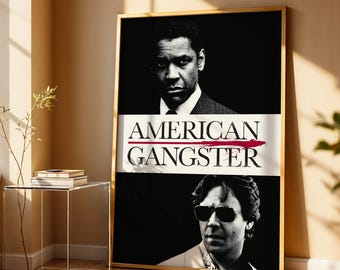 American Gangster, 2007, Movie Poster – Vintage Style Film Print, Minimalist Movie Wall Art, Cinematic Poster, Home Decor