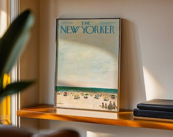 New Yorker Style Poster – Vintage Magazine Cover Wall Art, Minimalist Editorial Print, Printable or Framed Art | No. 054