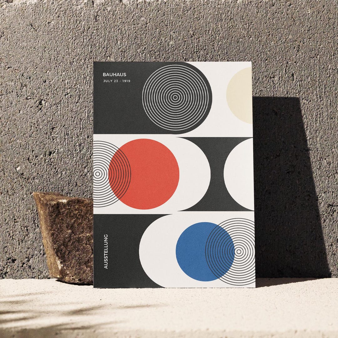 Bauhaus Poster – Minimalist Geometric Wall Art, Mid Century Modern ...