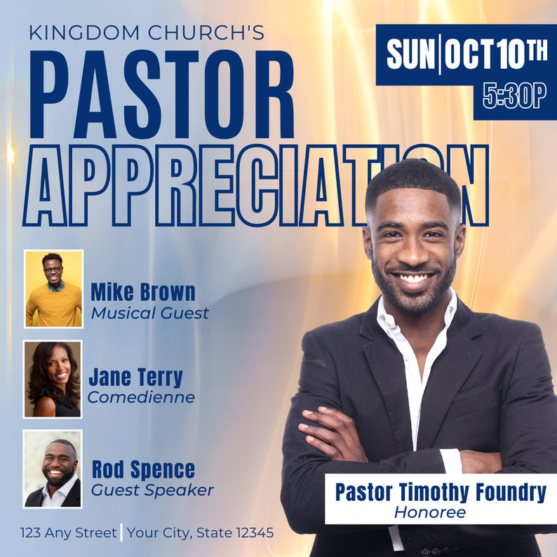 Editable Pastor Appreciation Canva Template Etsy