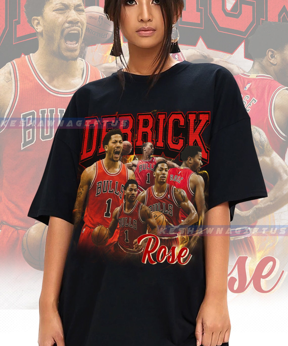 Derrick Rose Mvp Chicago Basketball Signature Vintage Retro Unisex T-Shirt  - Teeruto