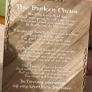 the broken chain poem print