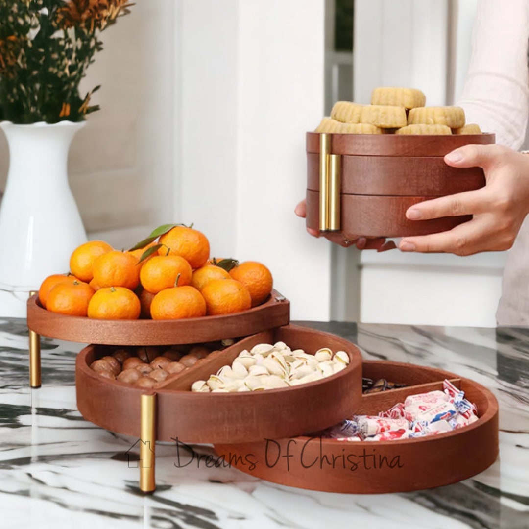 Wooden Food Tray Multilayer Fruit Tray Wooden Tray Coffee Etsy UK