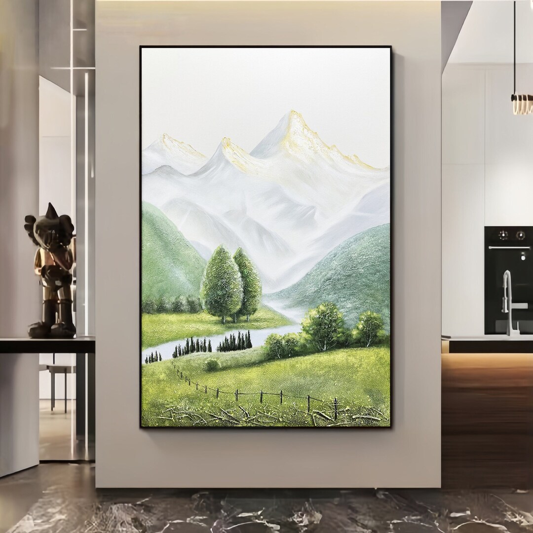 Hand Painted Landscape Oil Painting With Raised Textures on Canvas ...