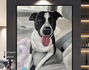 Custom Pet Portrait: Hand-Painted Oil Painting, Pet Memorial Canvas Art