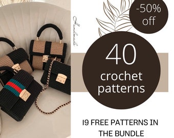 Crochet Bag & Basket Pattern Set: 40 DIY Designs (PDF + Video Tutorials)