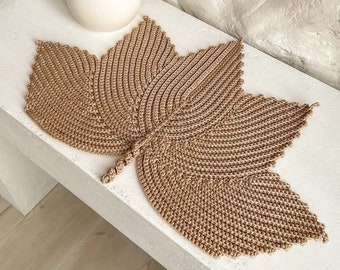 PDF Crochet Pattern Placemat Crochet Placemat Pattern Crochet Amigurumi Pattern for Table Mat Crochet Leaf Crochet Dining Place Mat Pattern