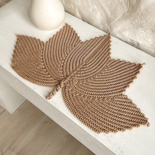 PDF Crochet Pattern Placemat Crochet Placemat Pattern Crochet Amigurumi Pattern for Table Mat Crochet Leaf Crochet Dining Place Mat Pattern