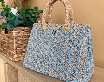 Crochet Handbag Pattern Tote Designer Purse Tutorial Handmade Luxury Bag Making Modern Crocheted Project