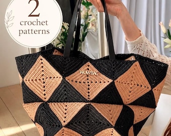 Luxury Crochet Bag Pattern Tutorial  Crocheted Tote-bag Video Summer Raffia Handbag Crocheting