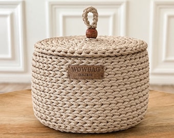 PDF Crochet Pattern Basket with Lid Crochet Basket Pattern PDF Pattern Crochet Rope Basket Pattern Storage Basket Crochet Home Decor Crochet