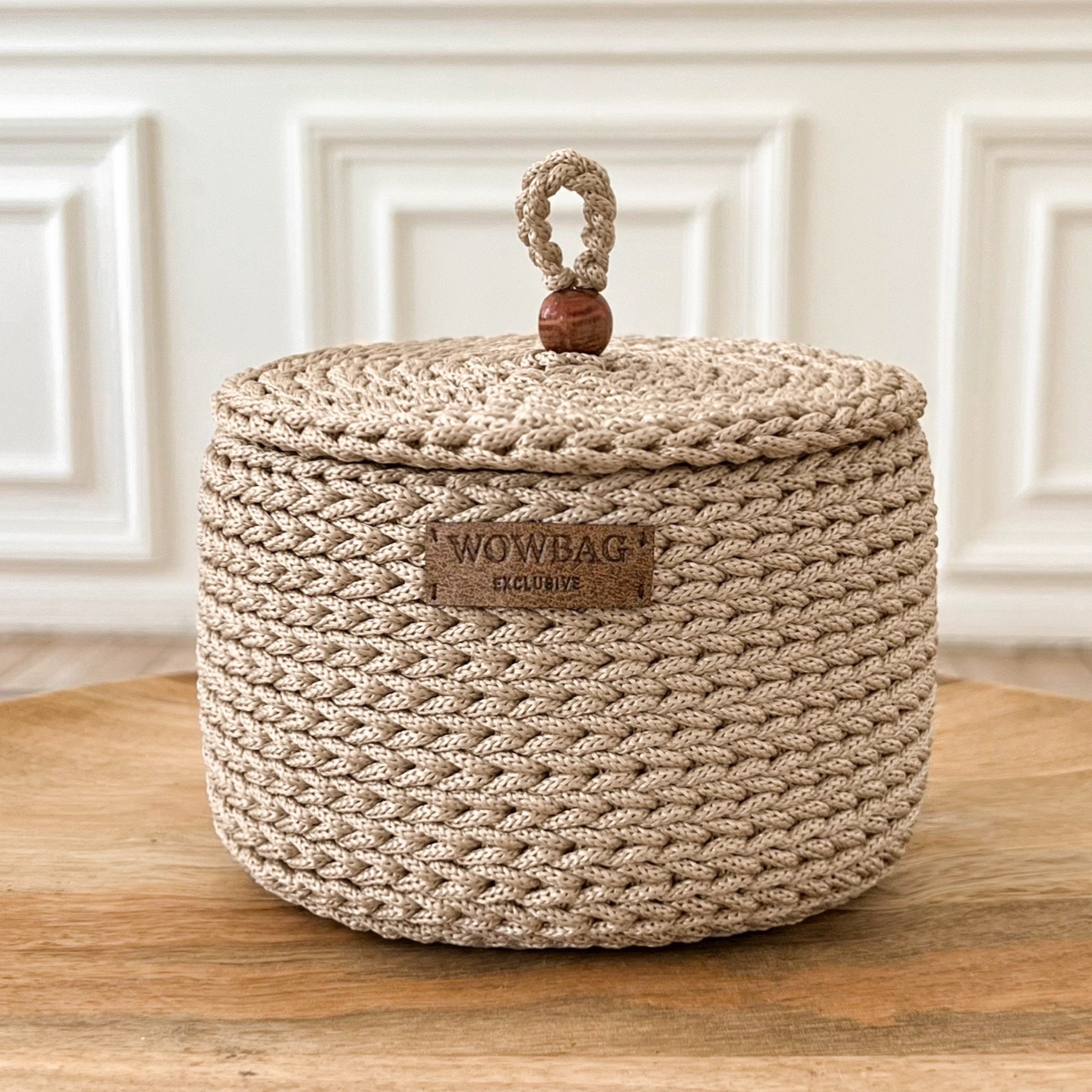 Rope basket 2024 with lid