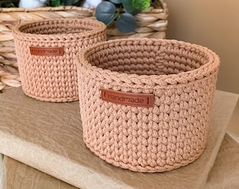 Haakpatroon voor een ronde mand, opbergmand, amigurumi, touwgeweven, woondecoratie (PDF-handleiding)