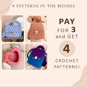 Crochet Pattern Bag Crochet Handbag Pattern Crochet Bag T shirt Yarn Crochet Purse Jersey Yarn Bag Pattern Crochet Chunky Bag Pattern Purse