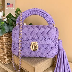 Crochet Pattern Bag Pattern Crochet Tshirt Yarn Bag Pattern Luxury Purse Crochet Marshmallow Bag Pattern Learn to Crochet Luxury Bag Pattern