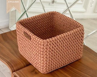 Crochet Square Basket Pattern: Home Decor Storage (PDF Pattern)