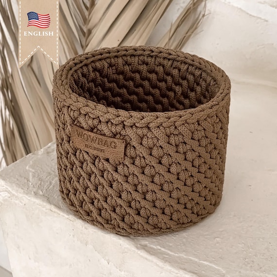 Crochet Pattern Basket for Storage Crochet Round Basket Pattern Crochet Storage Basket Pattern Idea Crochet Home Decor Idea Project Crochet