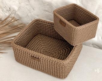 PDF Crochet Basket Pattern Crochet Storage Basket Pattern PDF Crochet Rectangular Basket PDF Crochet Pattern Basket Storage Rope Basket Idea