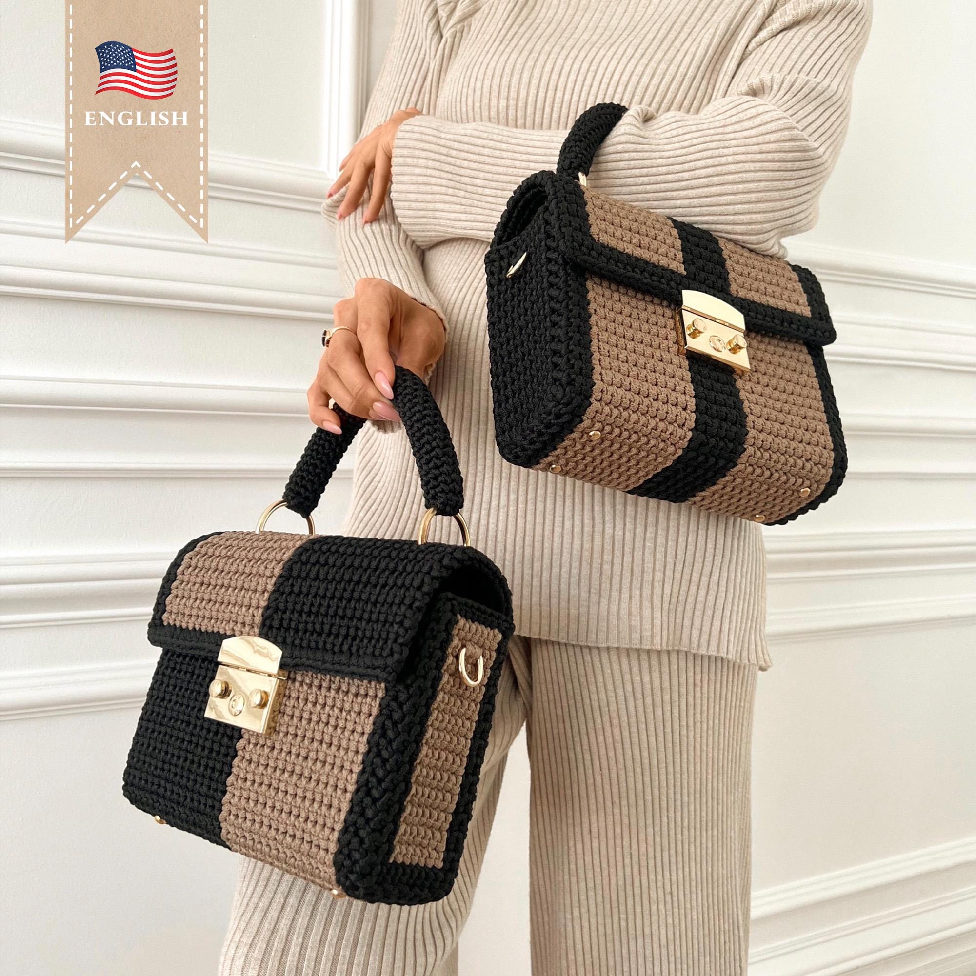 PRADA エコバッグ ベージュ 編み物 保存袋付き Crochet prada bag - Etsy 日本