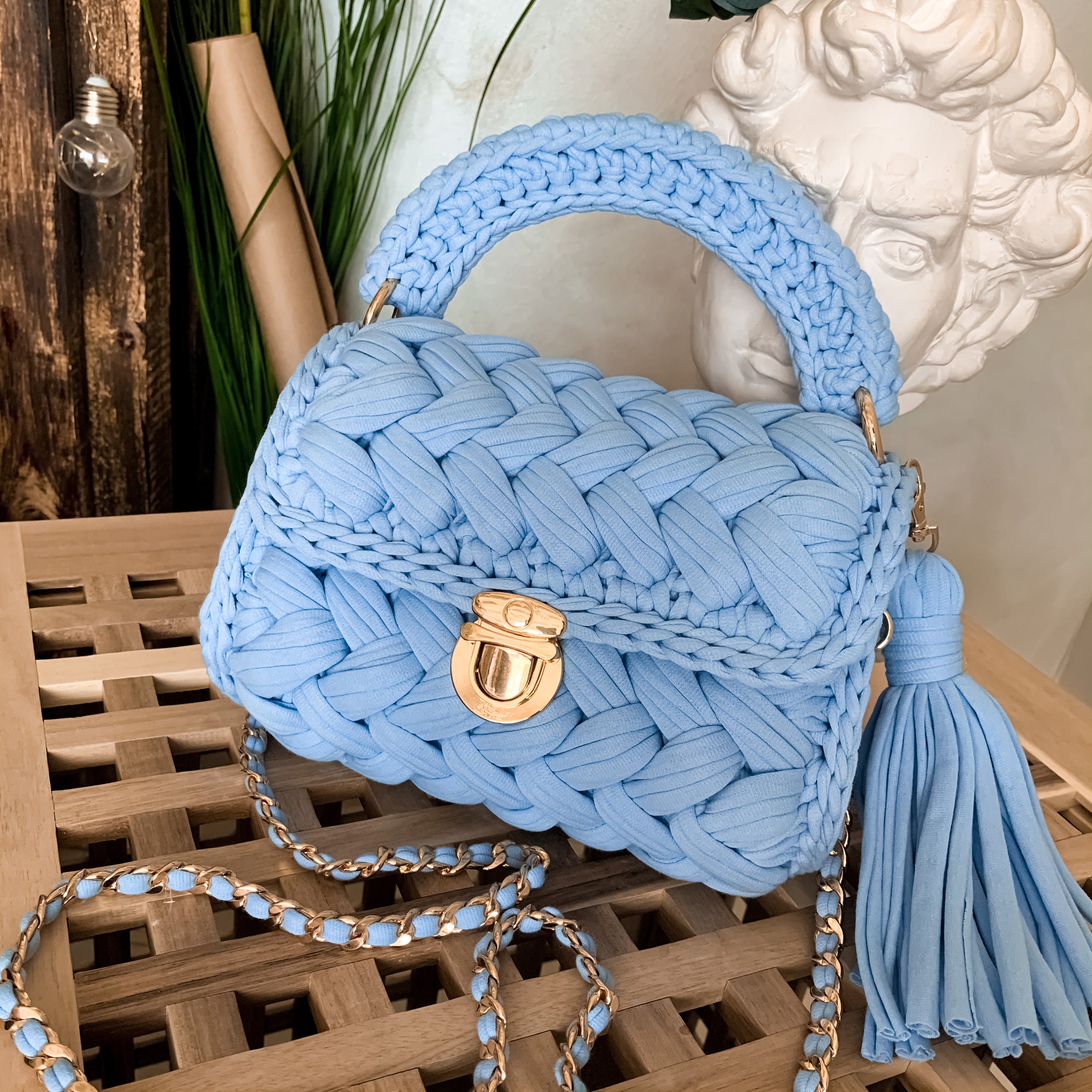 Crochet Bag Pattern Tshirt Yarn Purse Pattern Tutorial Marshmallow Bag