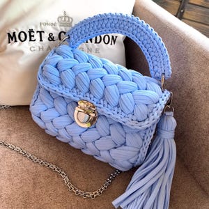 Crochet Bag Pattern PDF Woven Handbag Tutorial Crochet Crossbody Luxury  Purse Pattern Marshmallow Tshirt Yarn Bag Pattern Crochet Bag Idea