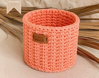 Crochet Round Basket Pattern, Handmade Storage Home Decor (PDF Pattern)
