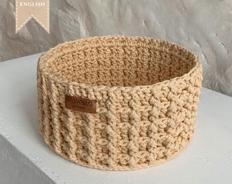 Crochet Round Basket Pattern Storage Home Decor Crocheting PDF Pattern Crocheted Project