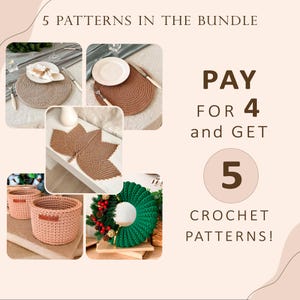 Crochet Pattern Placemat Pattern Crochet Basket Pattern Set Crochet Home Decor Crochet Idea Crochet Project Pattern Idea Beginner Crochet
