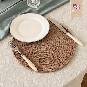 Patroon gehaakte placemat Gehaakt patroon tafelloper Ronde placemat Gehaakt patroon Eettafelmat patroon Gehaakte tafeldecoratie amigurumi