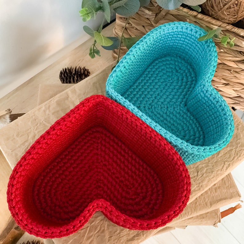 Heart Shaped Basket Crochet