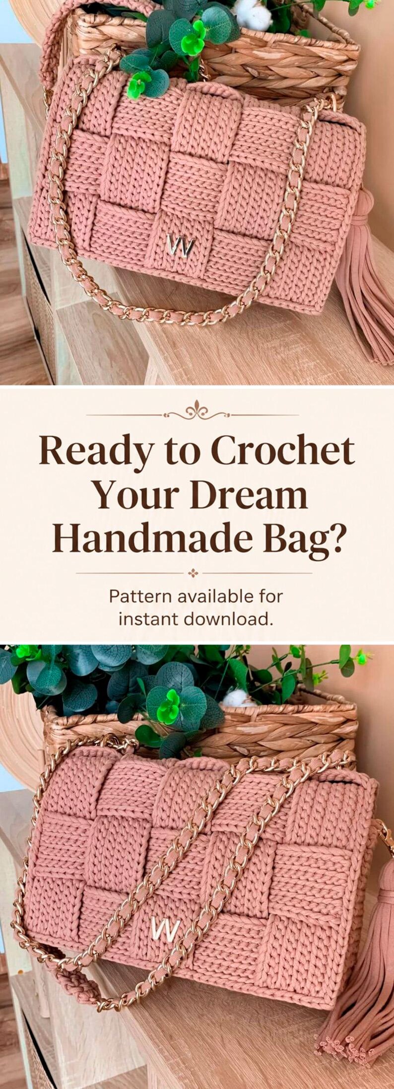 Crochet Bag Pattern Step-by-Step Video Tutorial Crocheted Handbag T shirt Chunky  Yarn Purse Patterns
