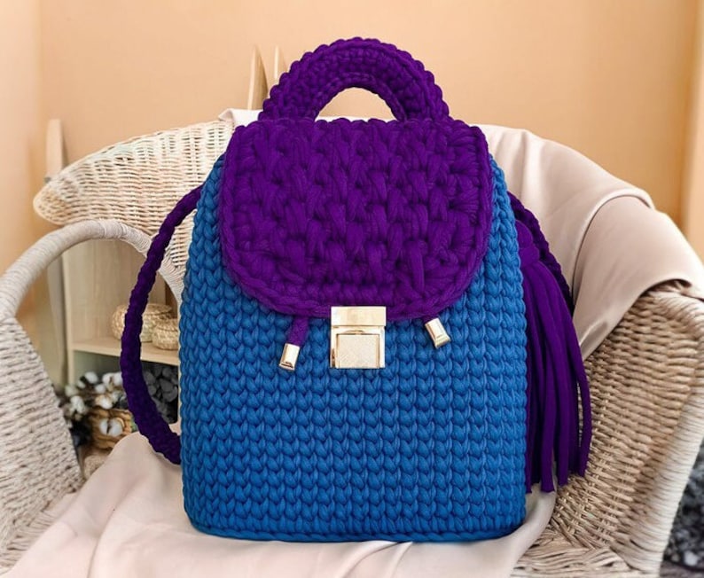 Crochet Pattern Backpack Crochet Tshirt Yarn Pattern Crochet Backpack