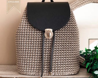 Crochet Backpack Pattern DIY Luxury Bag Video Tutorial PDF Crocheting