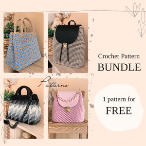 Set Crochet Pattern Crochet Bag Pattern Anfänger Tutorıal Crochet Handbag Pattern Crochet Bag Handmade Luxury Crochet Hand Bag Pattern Free