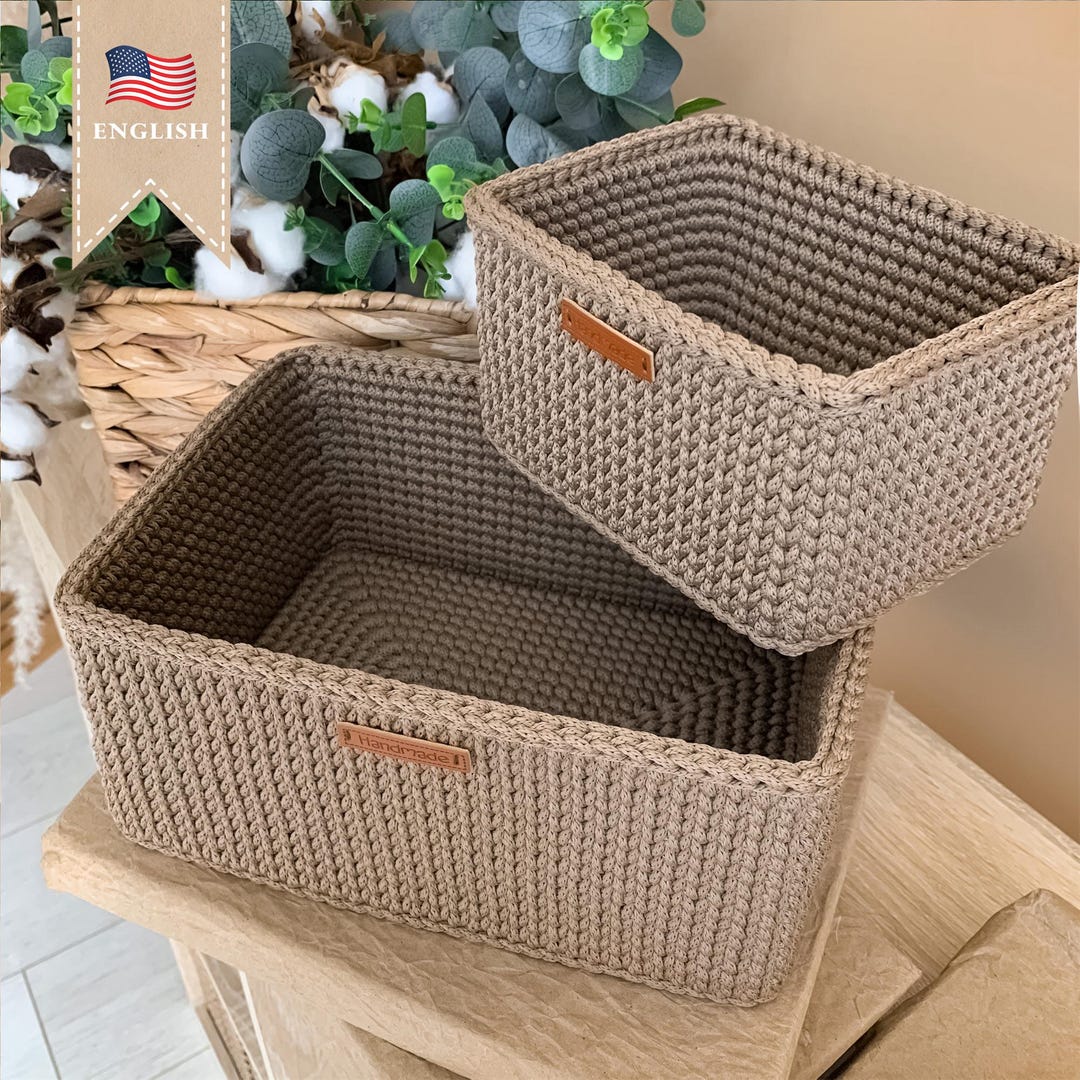 PDF Pattern Crochet Rectangular Basket Rope Storage Bin Tutorial Easy Crochet Project Instant Download - Etsy