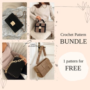 Crochet Pattern Set Crochet Bag Pattern Beginner Video Tutorial Crochet Luxury Bag Pattern Crochet Bag Handmade Crochet Handbag Pattern DIY