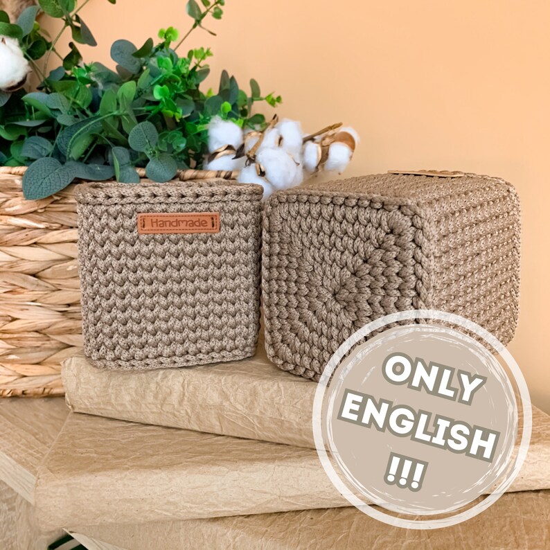 Curated visual reference: Handmade Home Storage Decor Reference: Crochet Square Basket Pattern Home Storage Decor Pdf Pattern