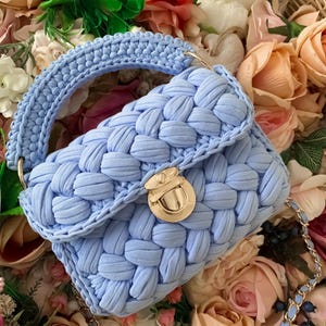 Crochet Bag Pattern PDF Woven Handbag Tutorial Crochet Crossbody Luxury  Purse Pattern Marshmallow Tshirt Yarn Bag Pattern Crochet Bag Idea