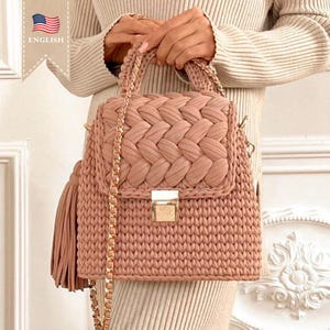 Crochet Pattern Bag Pattern Crochet Bag Pattern Purse Crochet Marshmallow Bag Pattern T shirt yarn Bag Pattern Crochet Luxury Purse Pattern