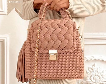 Crochet Pattern Bag Pattern Crochet Bag Pattern Purse Crochet Marshmallow Bag Pattern T shirt yarn Bag Pattern Crochet Luxury Purse Pattern